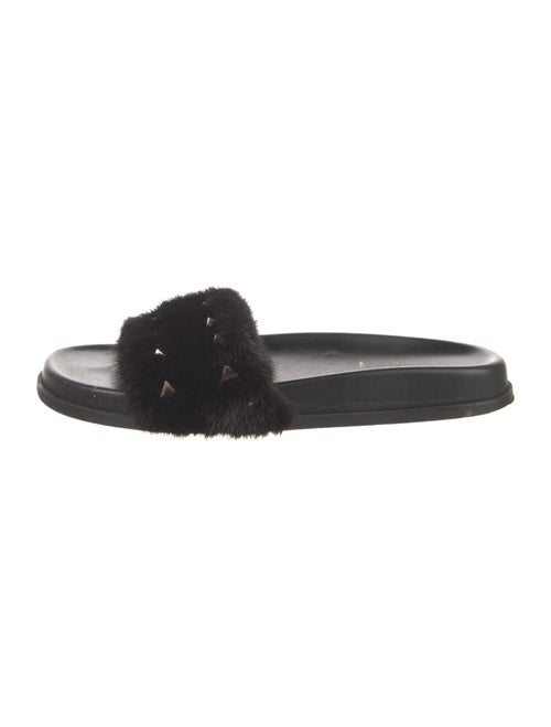 Valentino Rockstud Accents Mink Slides