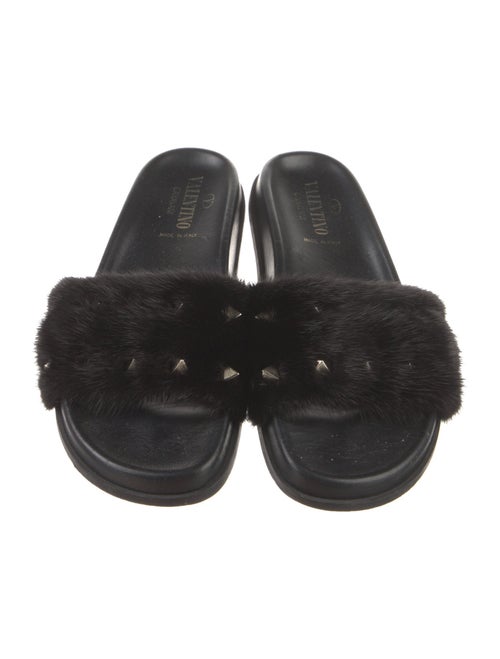 Valentino Rockstud Accents Mink Slides