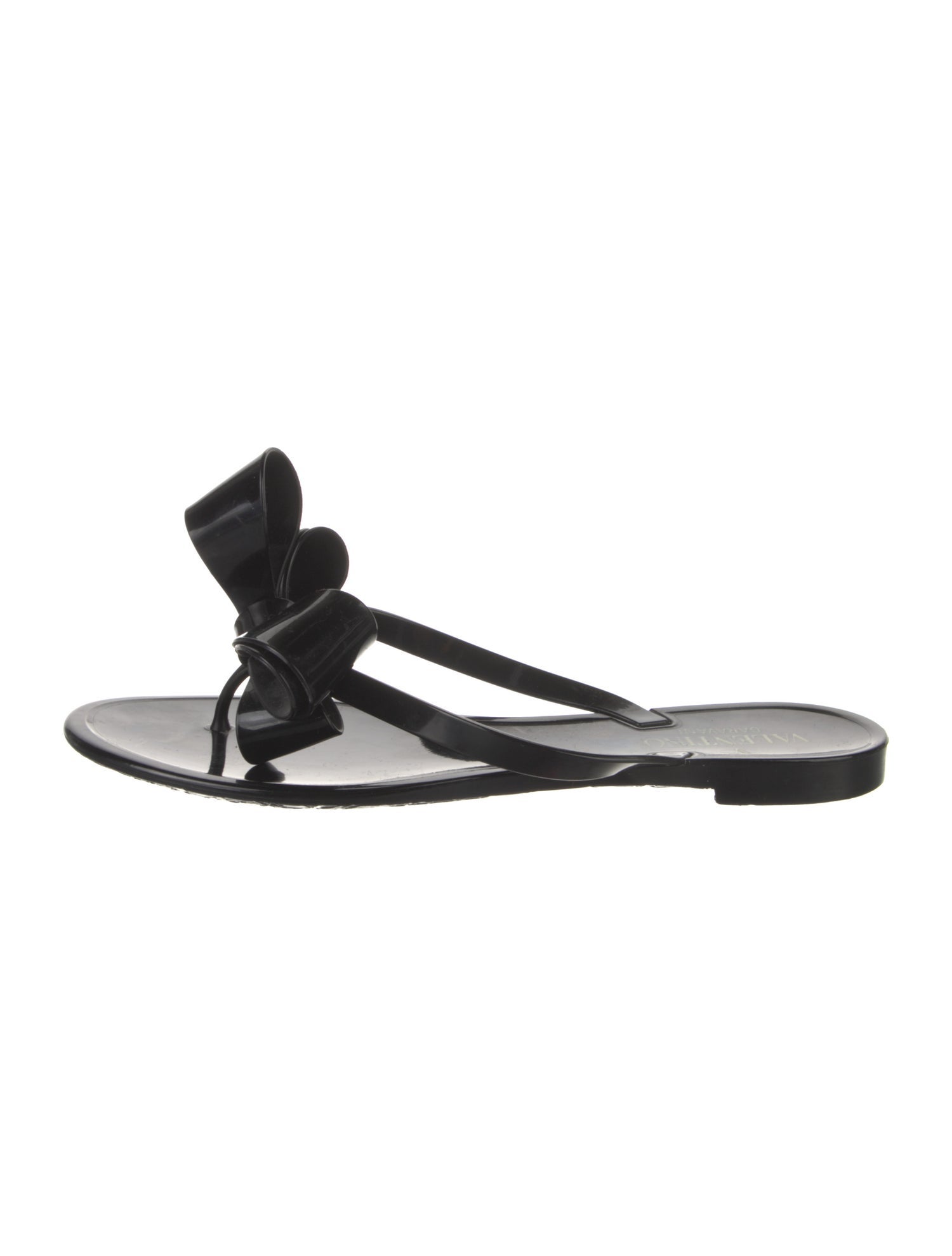 Valentino Rubber Bow Accents Slides