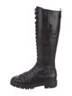 Valentino Rockstud Accents Leather Combat Boots