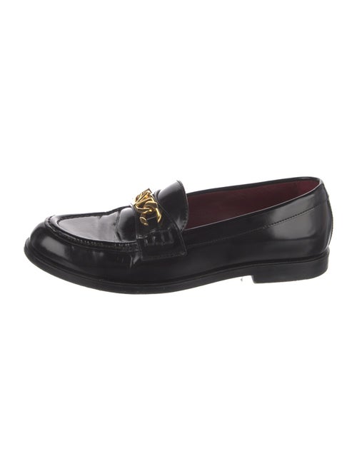 Valentino Leather Chain-Link Accents Loafers