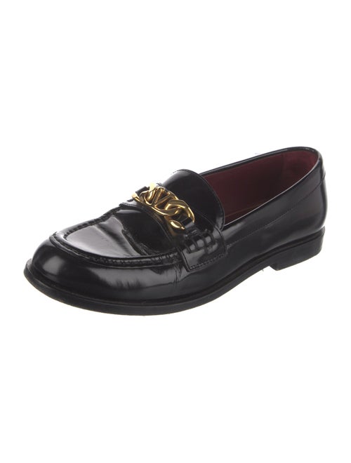 Valentino Leather Chain-Link Accents Loafers