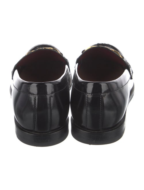 Valentino Leather Chain-Link Accents Loafers