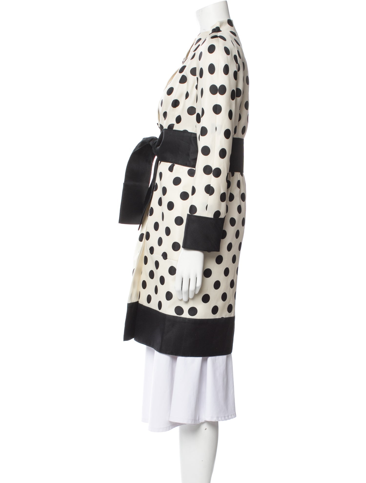 Valentino Silk Polka Dot Print Trench Coat
