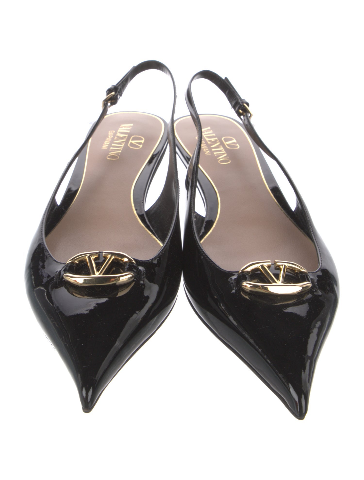 Valentino Patent Leather Slingback Flats