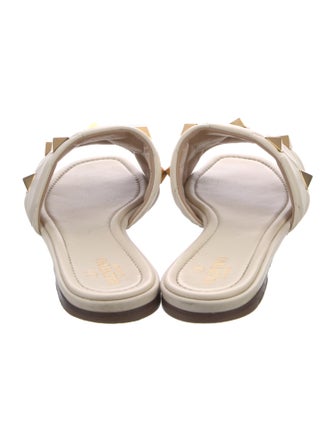 Valentino Rockstud Accents Leather Slides