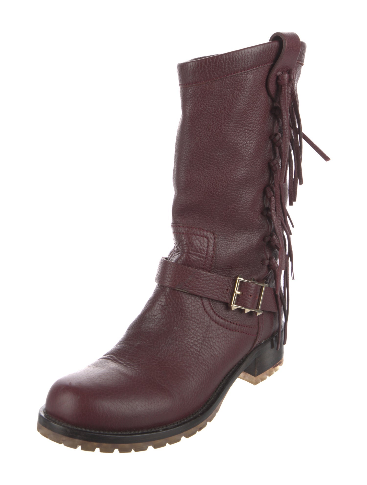 Valentino Rockstud Accents Leather Moto Boots