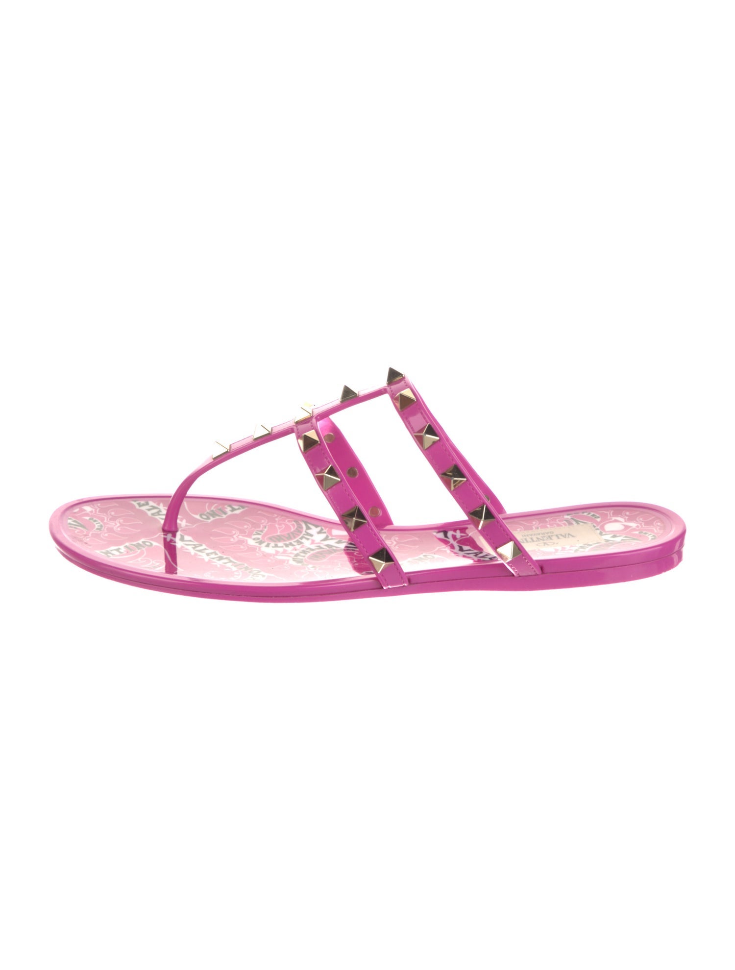 Valentino Rockstud Accents Rubber Flip Flops