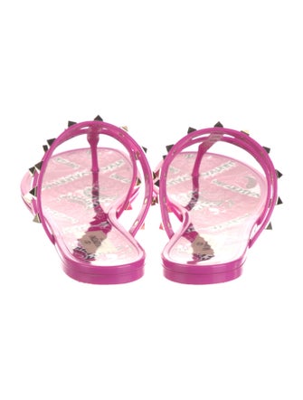 Valentino Rockstud Accents Rubber Flip Flops