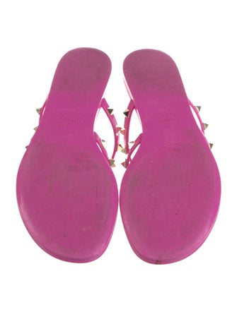 Valentino Rockstud Accents Rubber Flip Flops