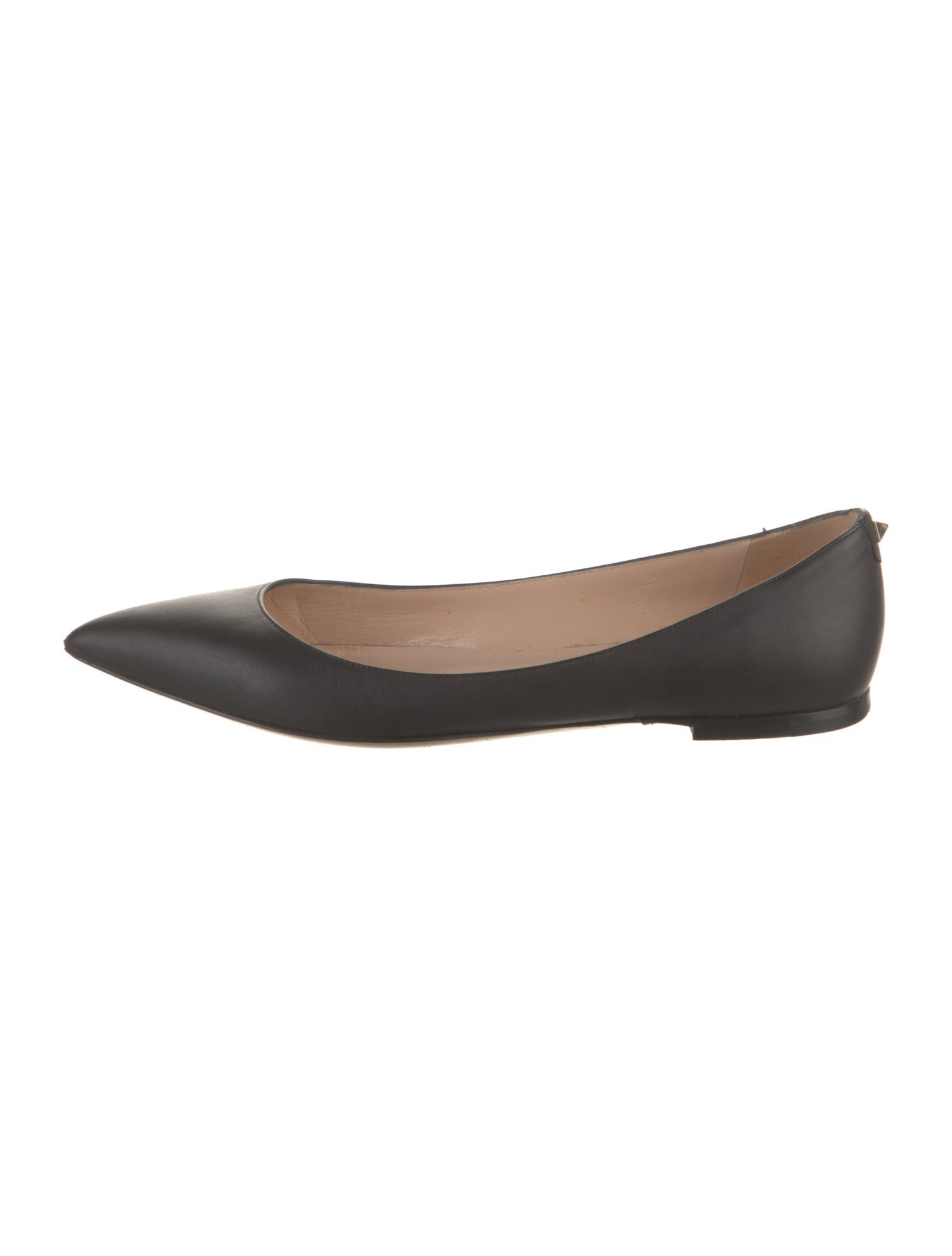 Valentino Leather Studded Accents Ballet Flats