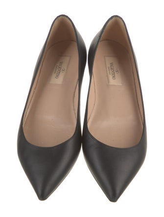 Valentino Leather Studded Accents Ballet Flats