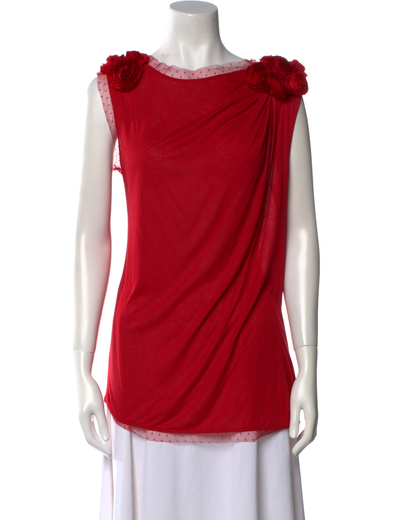 Valentino Bateau Neckline Sleeveless Blouse