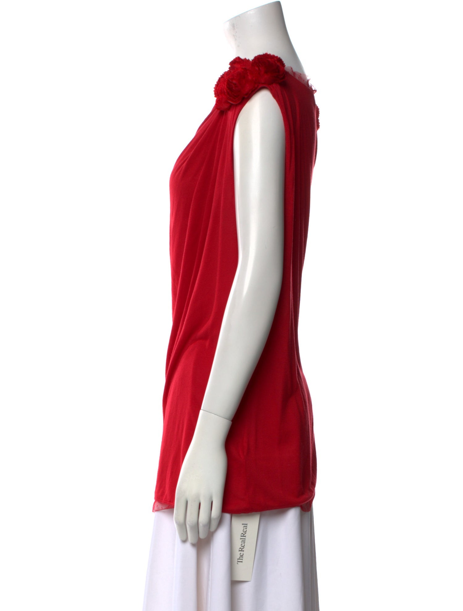 Valentino Bateau Neckline Sleeveless Blouse