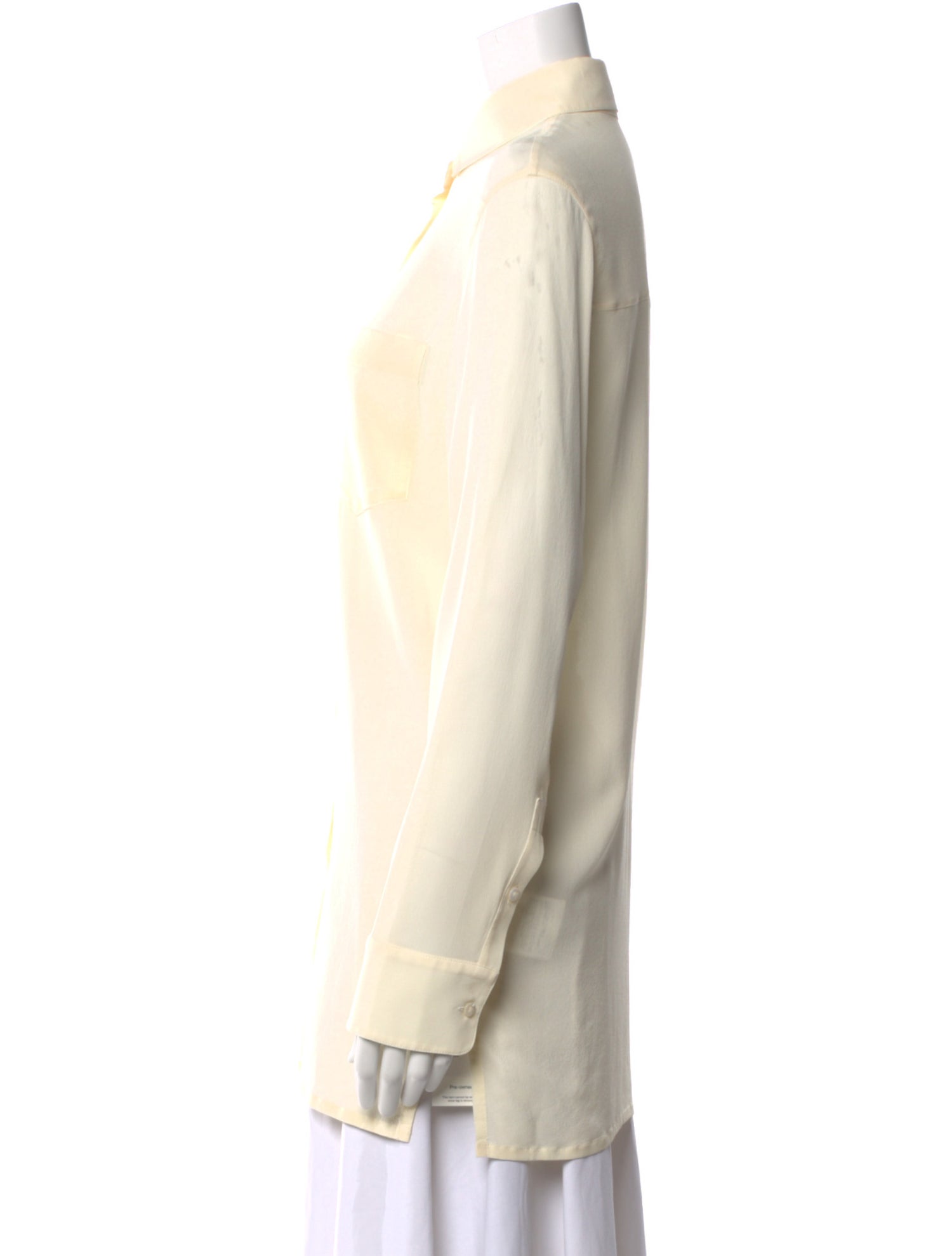 Valentino Silk Long Sleeve Button-Up Top