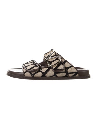Valentino Leather Printed Slides