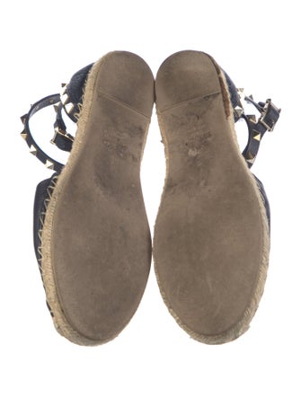 Valentino Rockstud Accents Leather Espadrilles