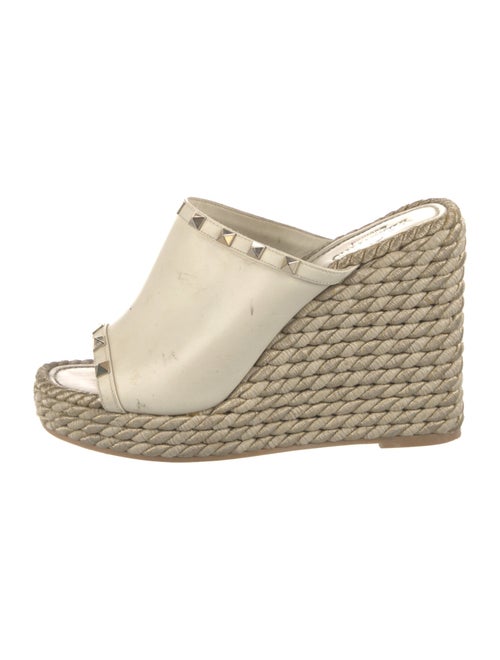Valentino Rockstud Accents Leather Espadrilles