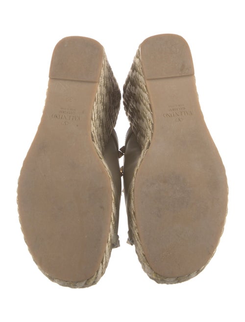 Valentino Rockstud Accents Leather Espadrilles