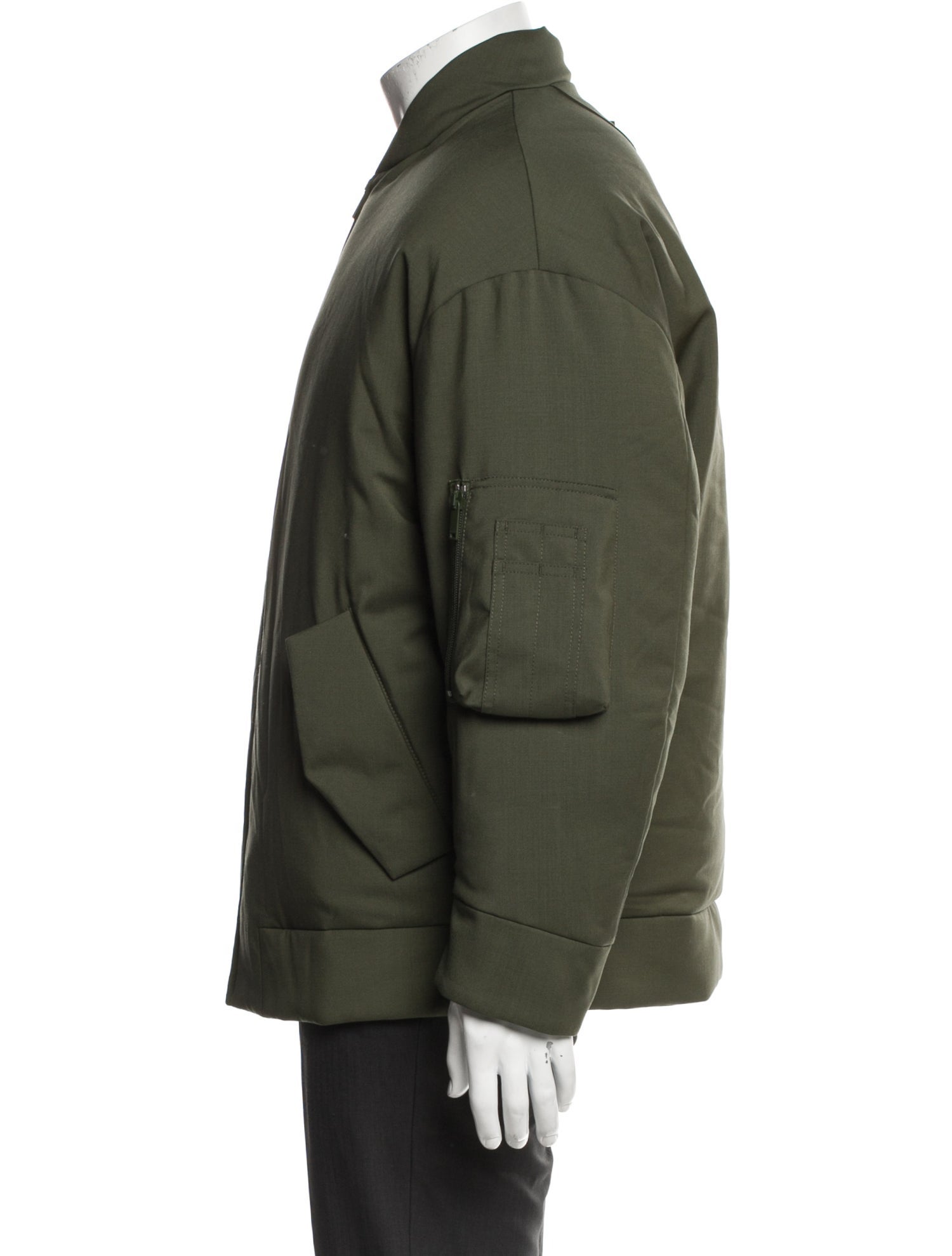 Valentino Rockstud Accents Wool Bomber Jacket