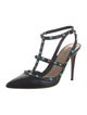 Valentino Rockstud Accents Leather T-Strap Pumps