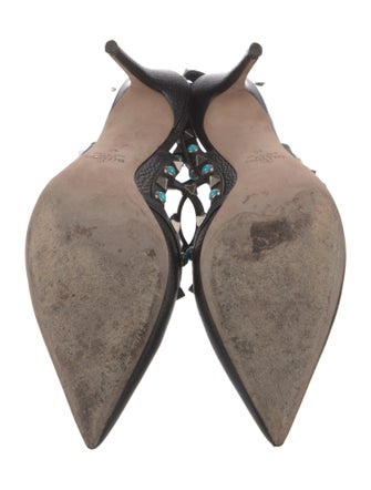 Valentino Rockstud Accents Leather T-Strap Pumps