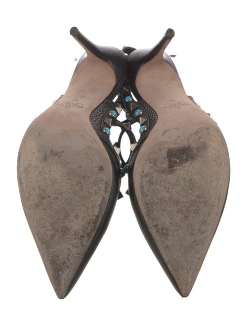 Valentino Rockstud Accents Leather T-Strap Pumps