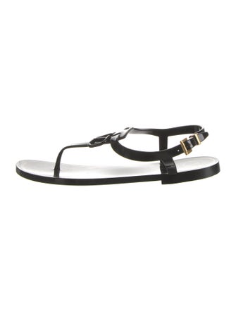 Valentino Rubber T-Strap Sandals