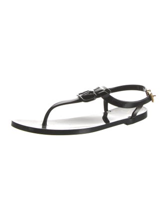 Valentino Rubber T-Strap Sandals