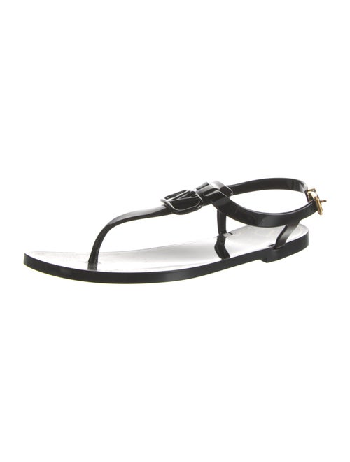 Valentino Rubber T-Strap Sandals