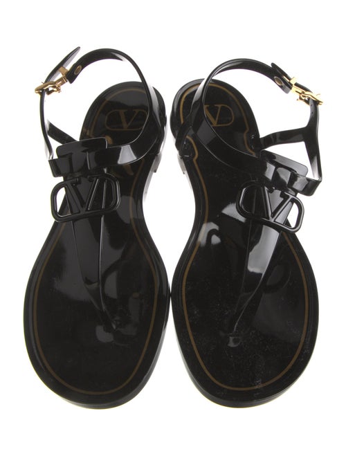 Valentino Rubber T-Strap Sandals