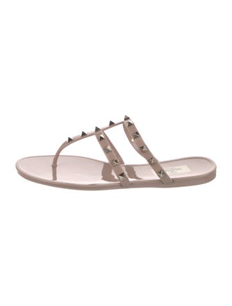 Valentino Rockstud Accents Rubber Slides
