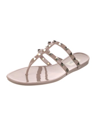 Valentino Rockstud Accents Rubber Slides