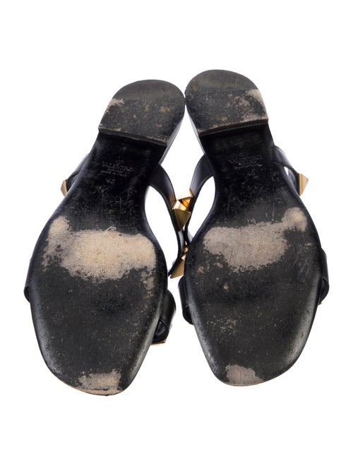 Valentino Rockstud Accents Leather Slides