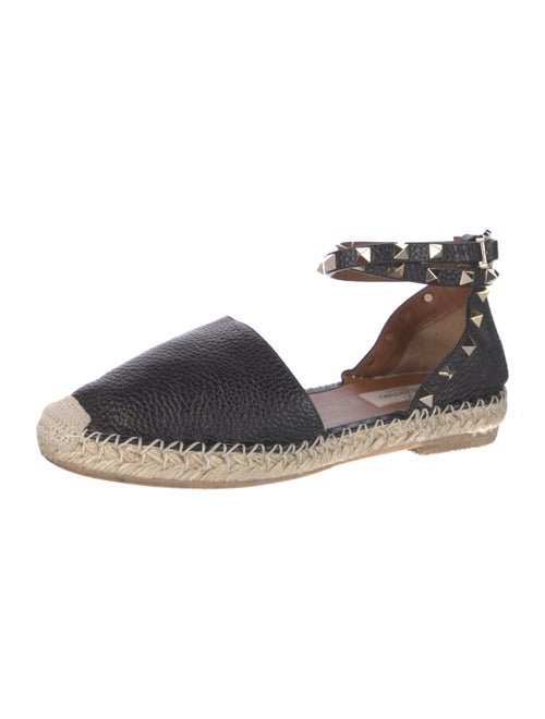 Valentino Rockstud Accents Leather Espadrilles