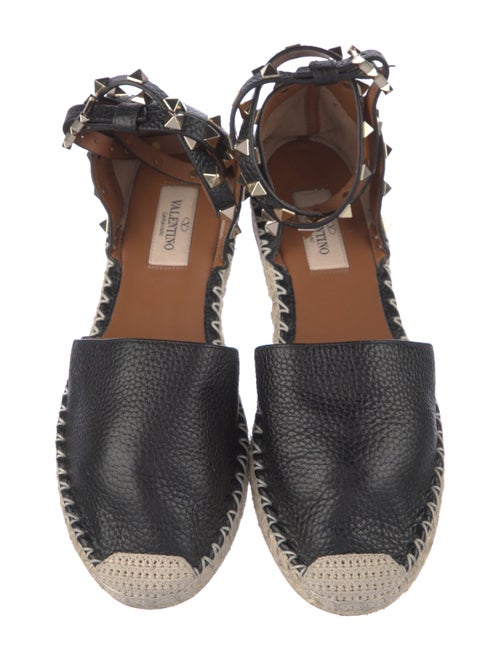Valentino Rockstud Accents Leather Espadrilles