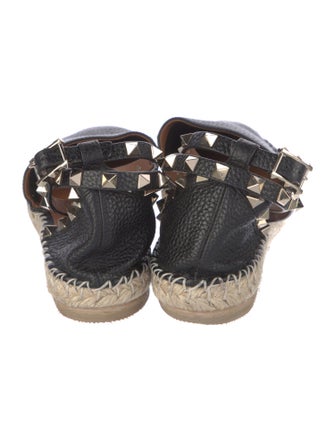 Valentino Rockstud Accents Leather Espadrilles