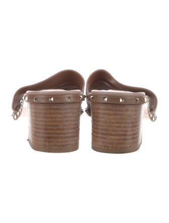 Valentino Rockstud Accents Leather Slides