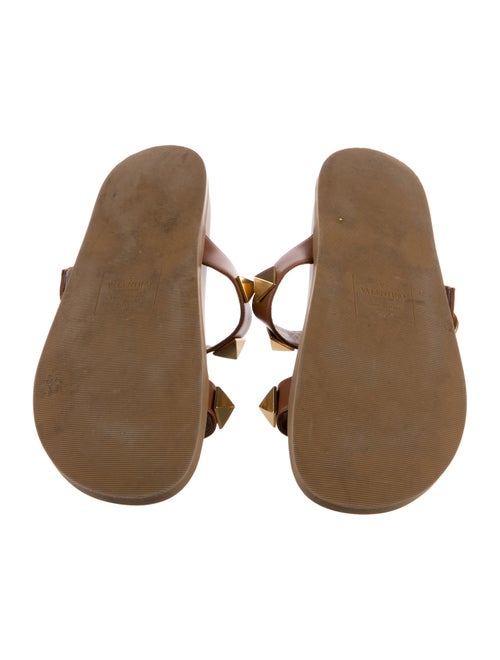 Valentino Rockstud Accents Leather Slides