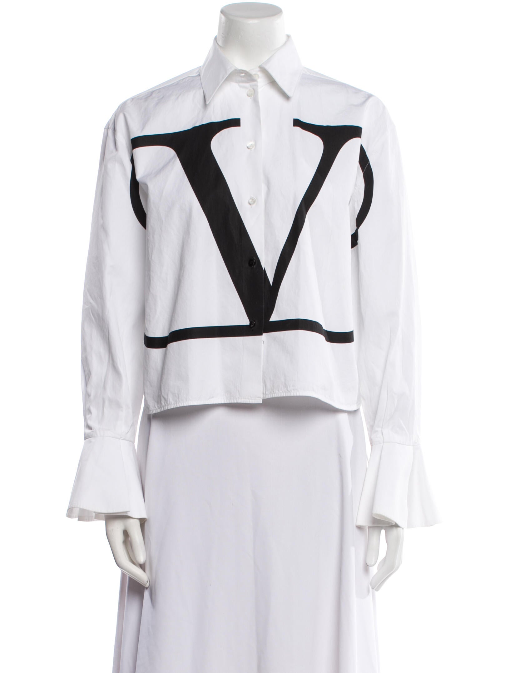 Valentino Long Sleeve Crop Top