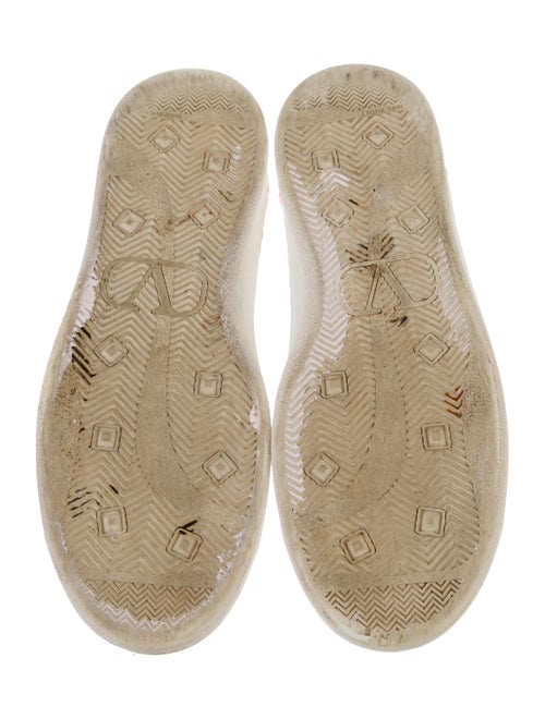 Valentino Rockstud Accents Leather Sneakers