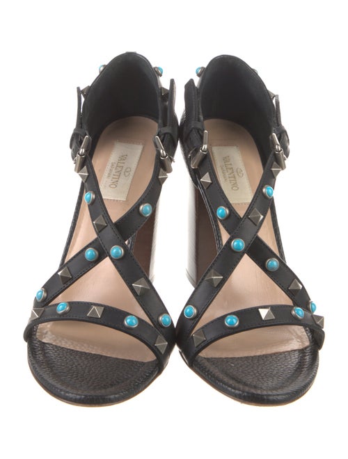 Valentino Rockstud Accents Leather Sandals