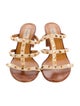 Valentino Rockstud Accents Leather Slides