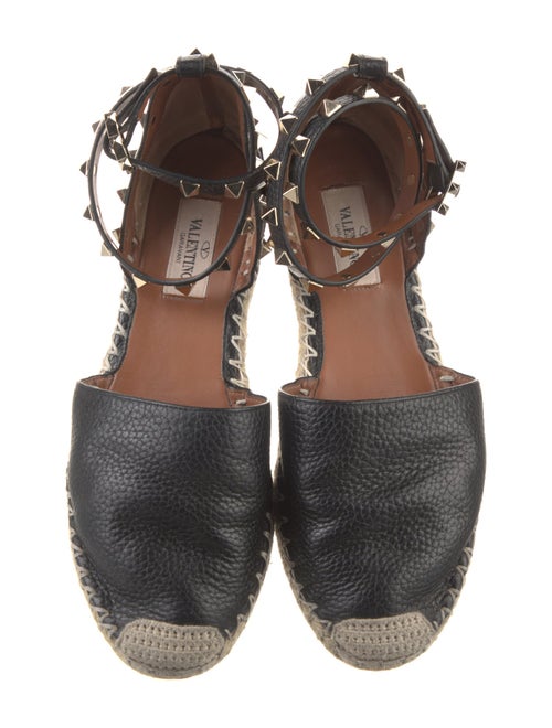 Valentino Rockstud Accents Leather Espadrilles