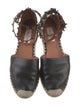 Valentino Rockstud Accents Leather Espadrilles