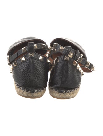 Valentino Rockstud Accents Leather Espadrilles