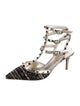 Valentino Rockstud Accents Patent Leather T-Strap Pumps