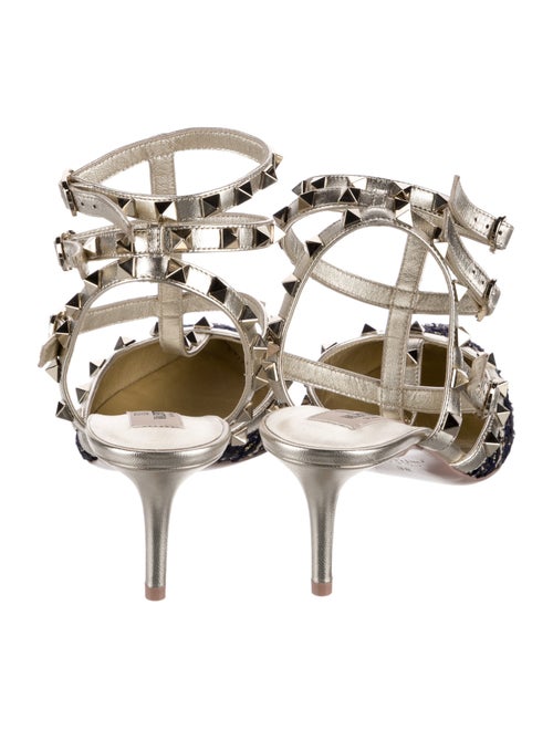 Valentino Rockstud Accents Patent Leather T-Strap Pumps