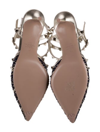 Valentino Rockstud Accents Patent Leather T-Strap Pumps