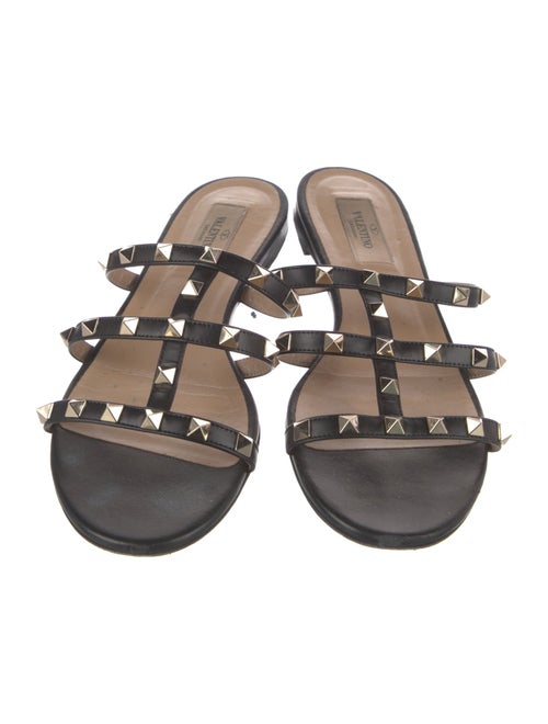 Valentino Rockstud Accents Leather Slides